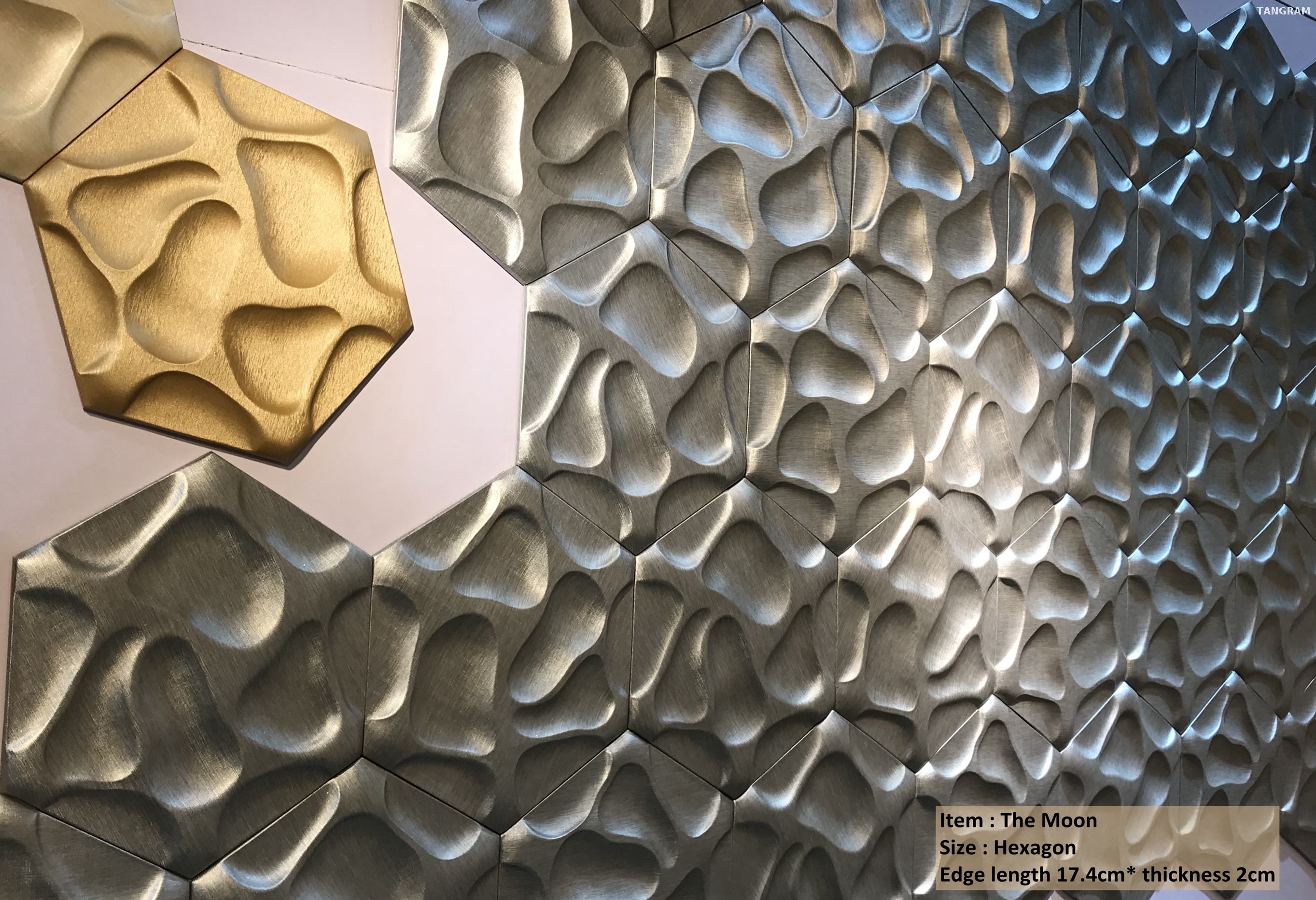 PU Golden Indoor 3D Mosaic Tile